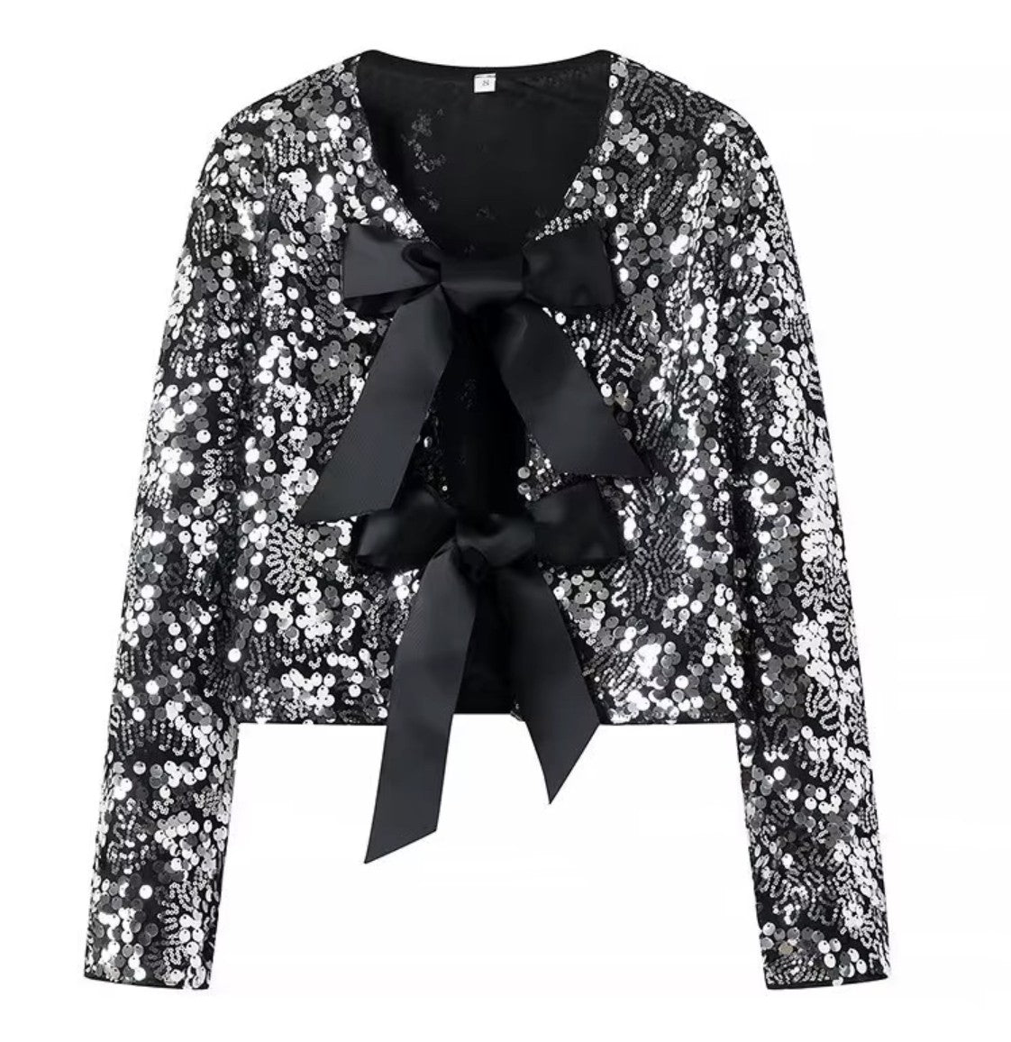 Holiday bow sequinbolero