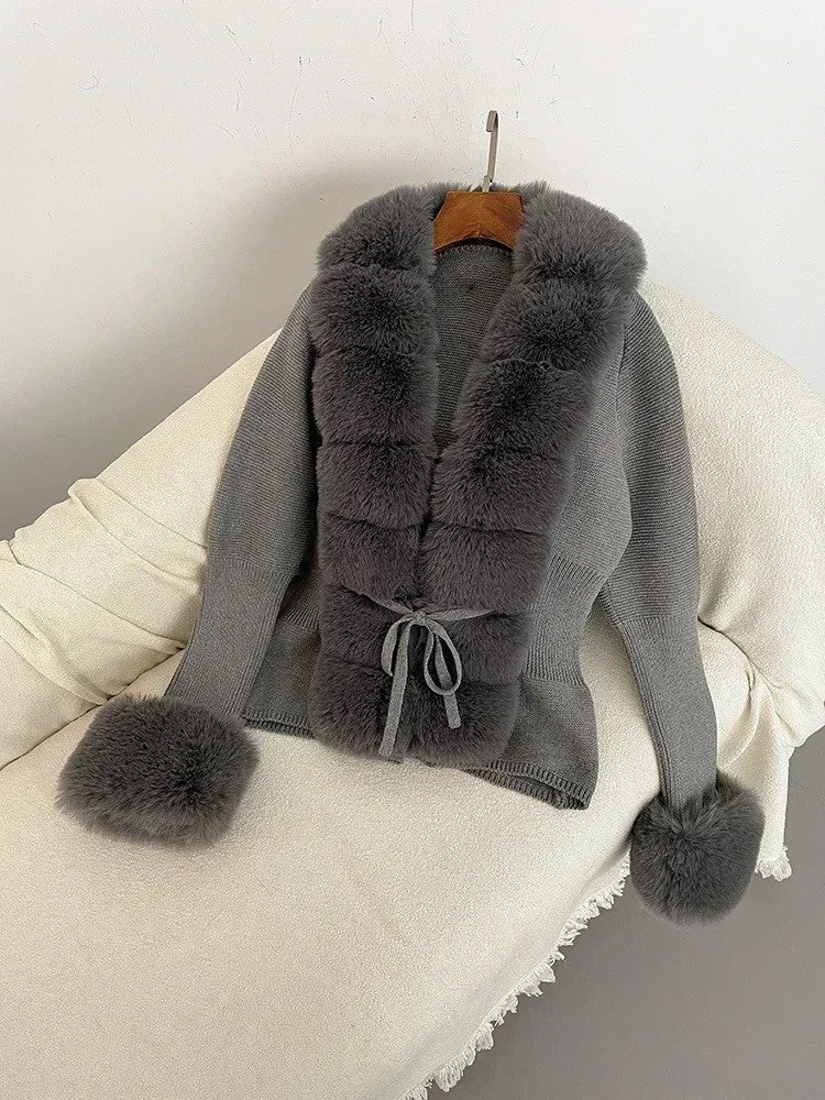 Cardigan con pelo Ogrisd