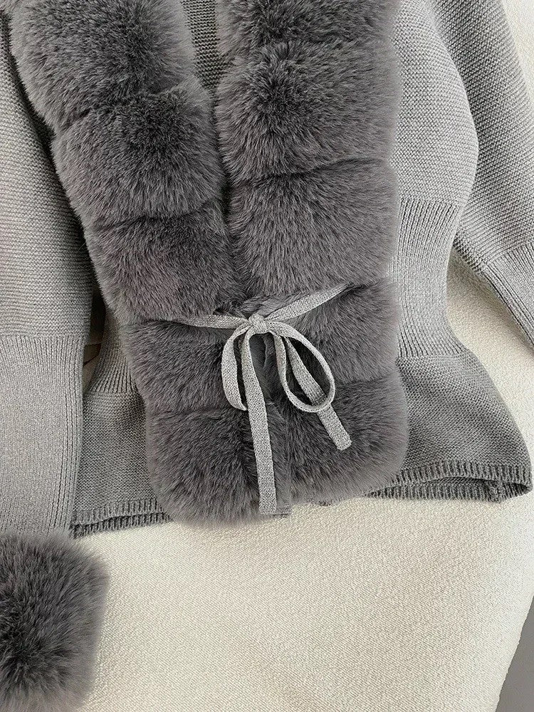 Cardigan con pelo Ogrisd