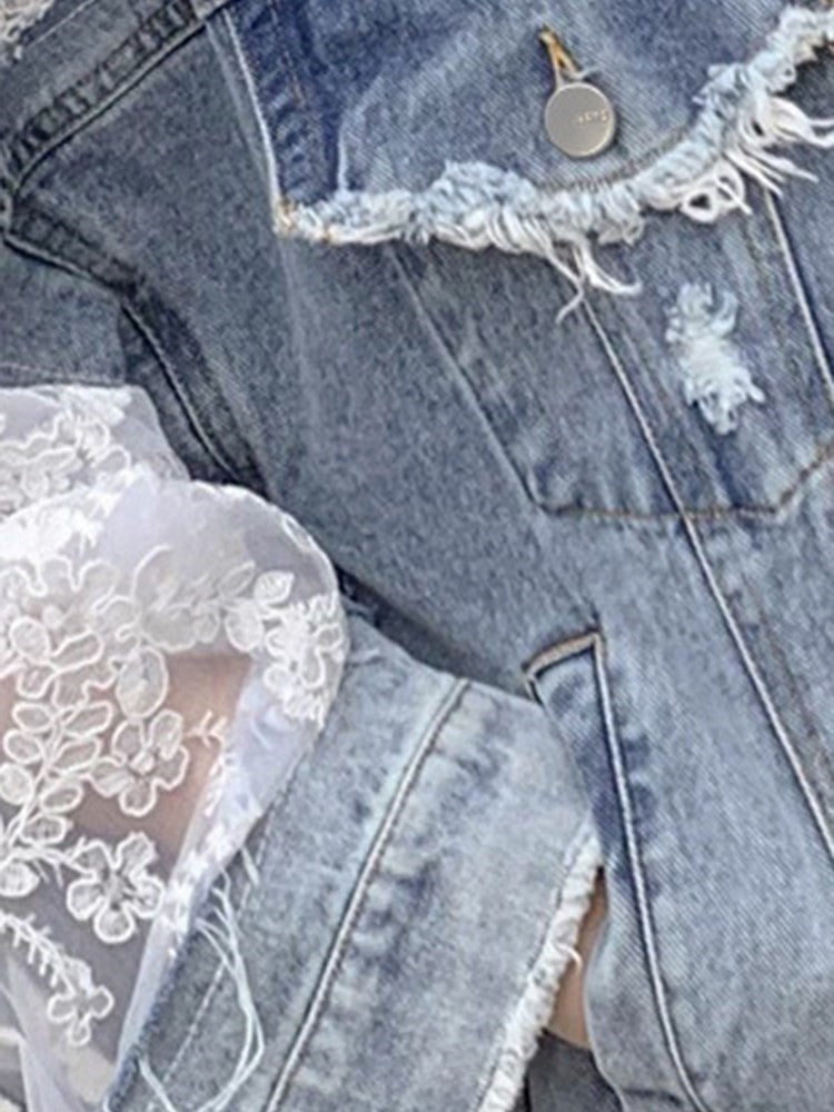 Giubbino pizzo-denim Klipka