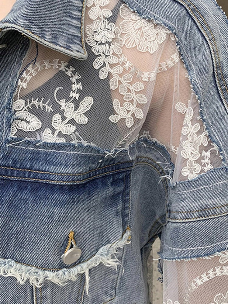 Giubbino pizzo-denim Klipka