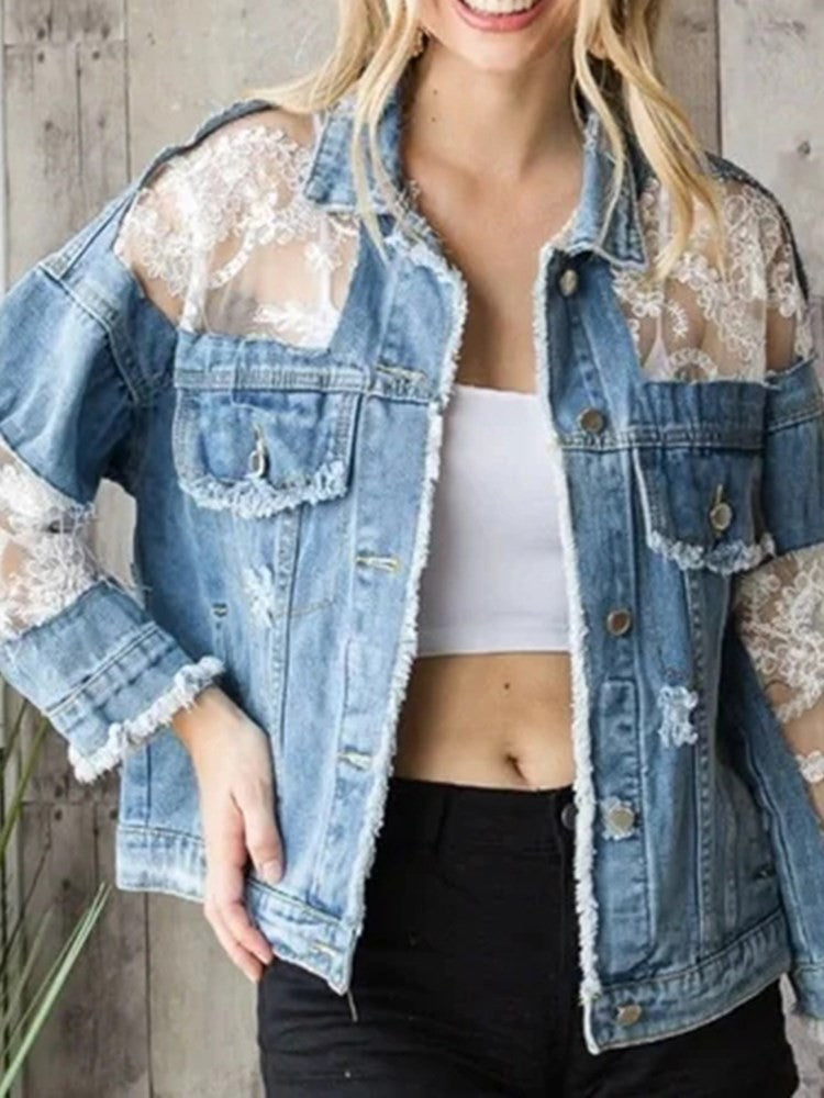 Giubbino pizzo-denim Klipka