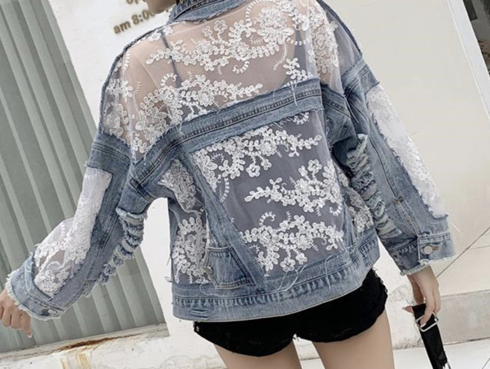 Giubbino pizzo-denim Klipka