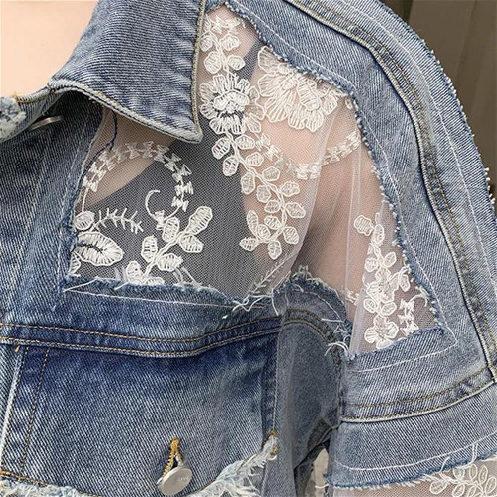 Giubbino pizzo-denim Klipka