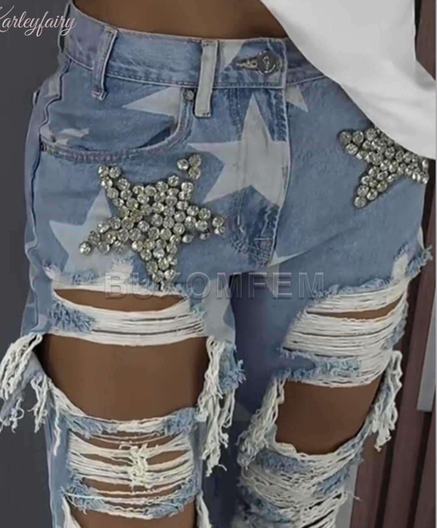 Jeans sparkling stars