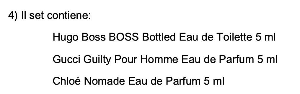 Set Miniature profumi A