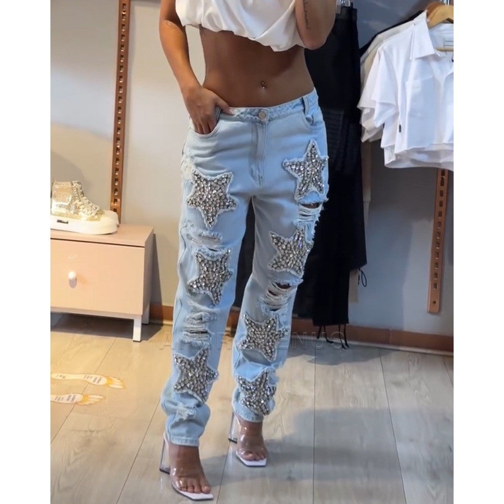 Jeans sparkling stars