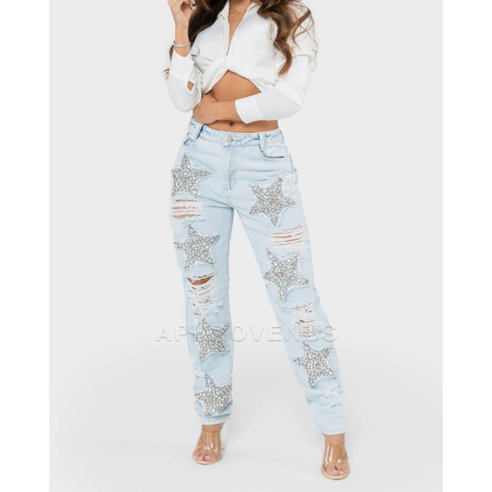 Jeans sparkling stars