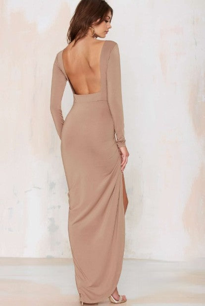 Square Long Dress — nero vista completa | Dream Shop
