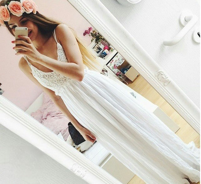 Navel Maxidress — gonna chiffon vista laterale | Dream Shop
