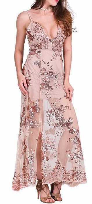 Sequinflow Long Dress — versione nera serata | Dream Shop