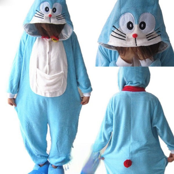 Doraemon onesie plush full suit front view — Dream Shop