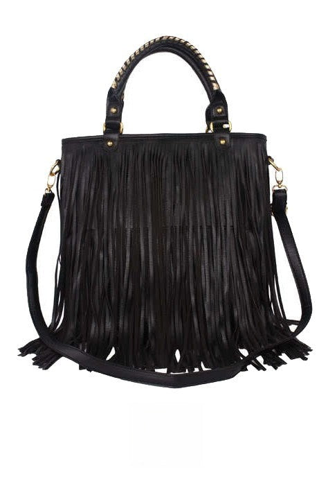 Borsa Frange Nancy Crema vista frontale | Dream Shop