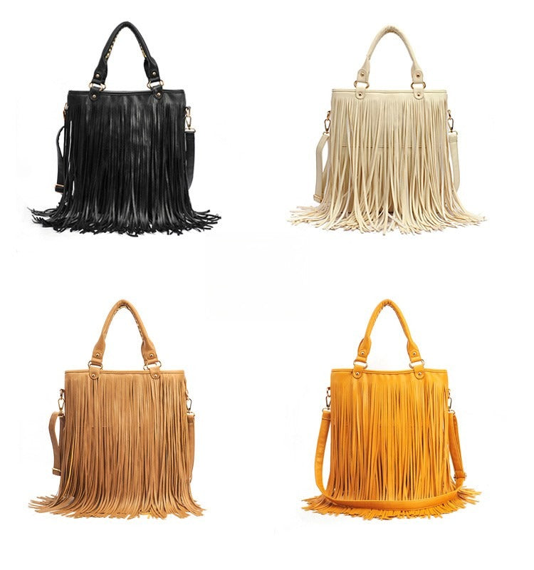 Borsa Frange Nancy Nero indossato | Dream Shop