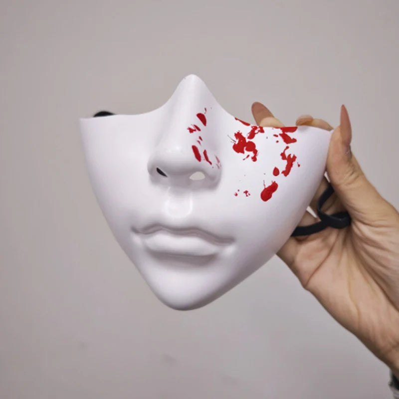 Media máscara facial punk blanca con sangre — Dream Shop