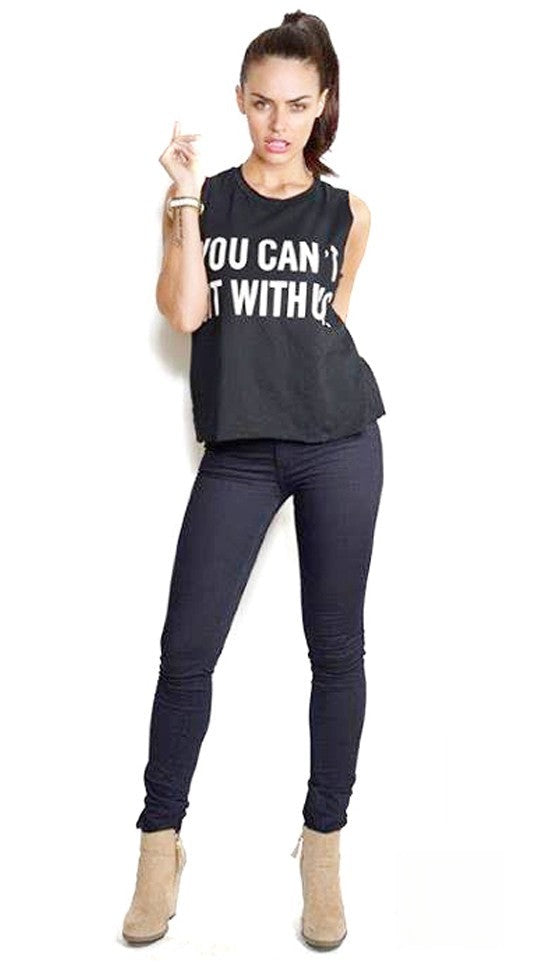 Canotta You cant sit with us look casual con shorts — Dream Shop