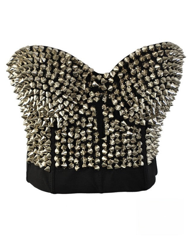 Crop Top Borchie versione oro — Dream Shop