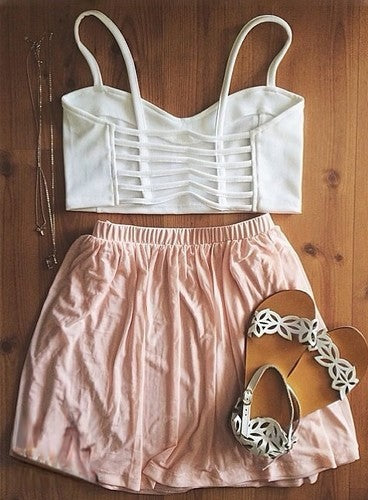 Netter crop top retro con lacci dettaglio — Dream Shop