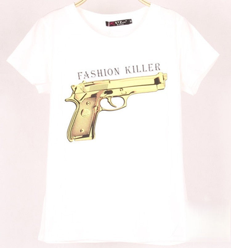 T-shirt Pistol stampa ravvicinata — Dream Shop