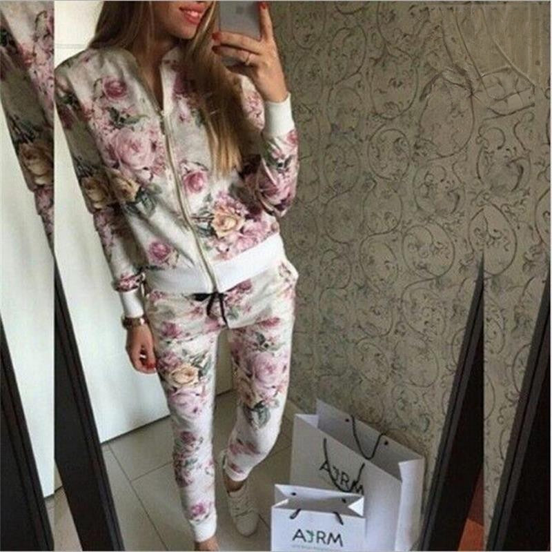 Tuta Roses giacca pantalone stampa rose — Dream Shop