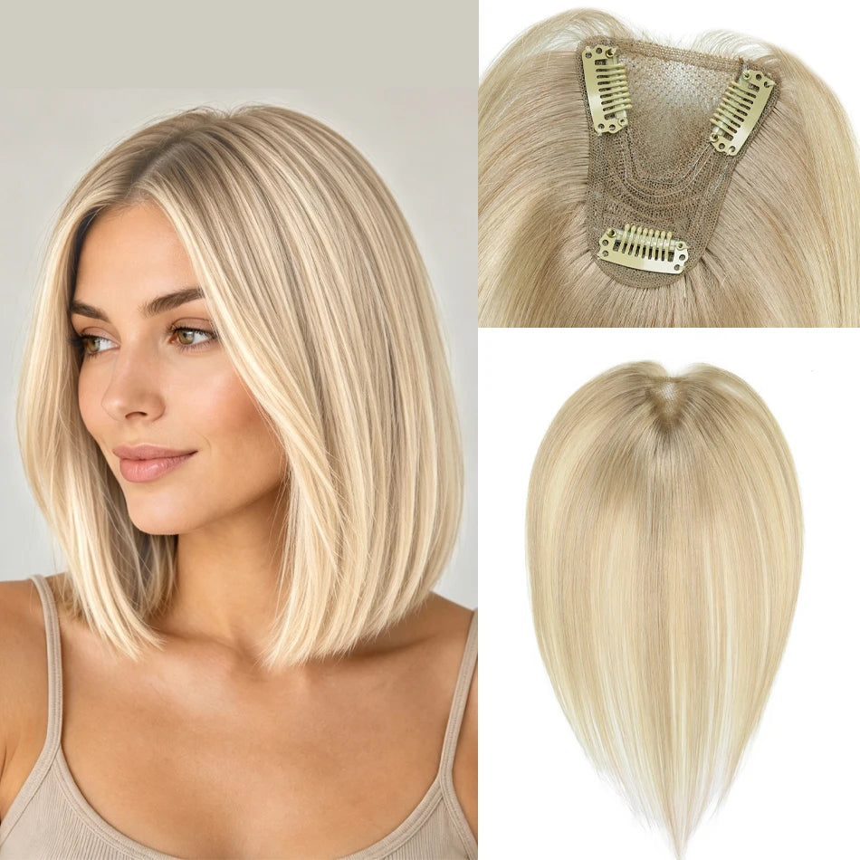 Topper léger 5x8 couleur R17-17-1001 Blond cendré mèches platine | Dream Shop