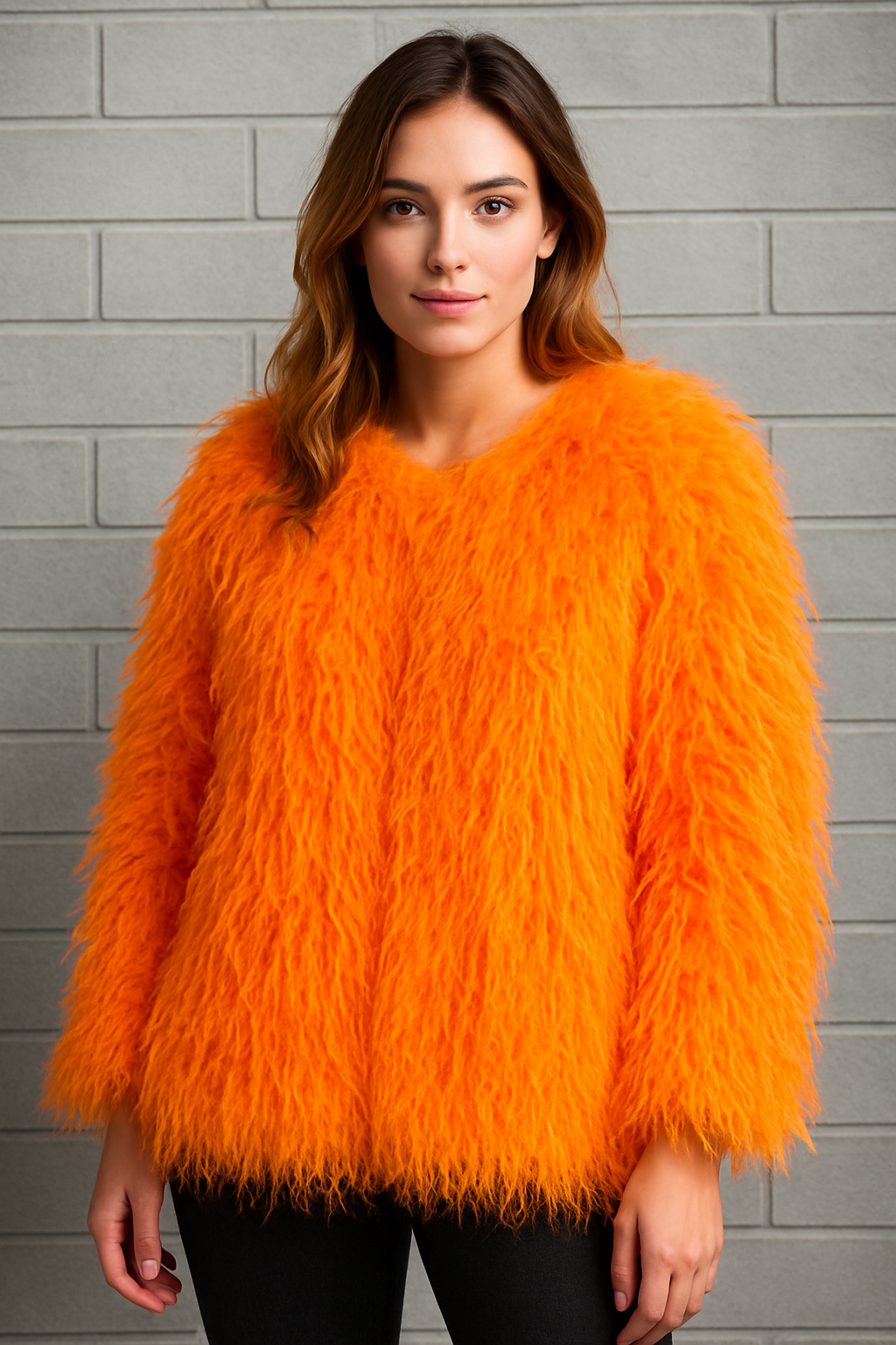 Pelliccia riccia Quatyr Giacca in eco pelliccia mongolia effetto pelo lungo riccio