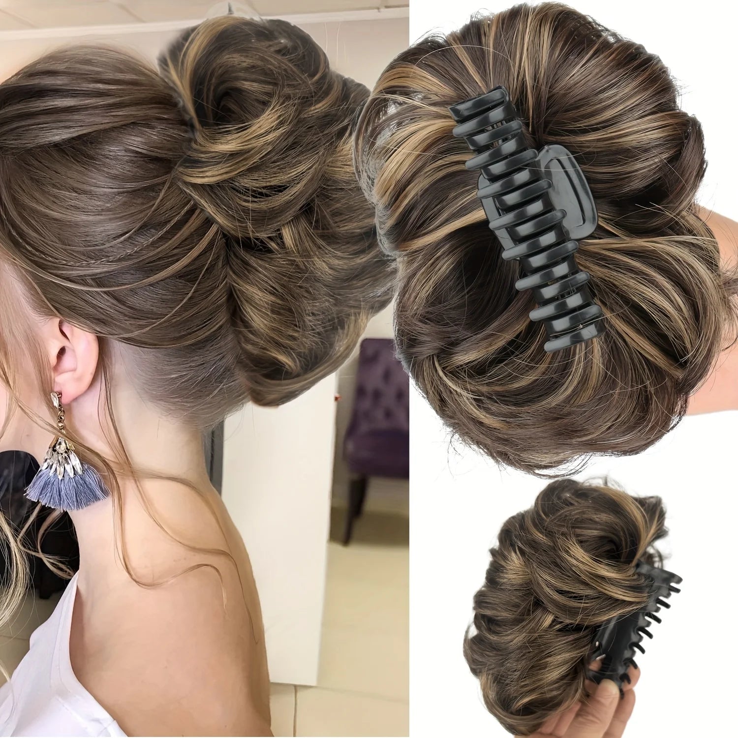 Chignon spettinato con mollettone extension capelli raccolto effetto messy naturale