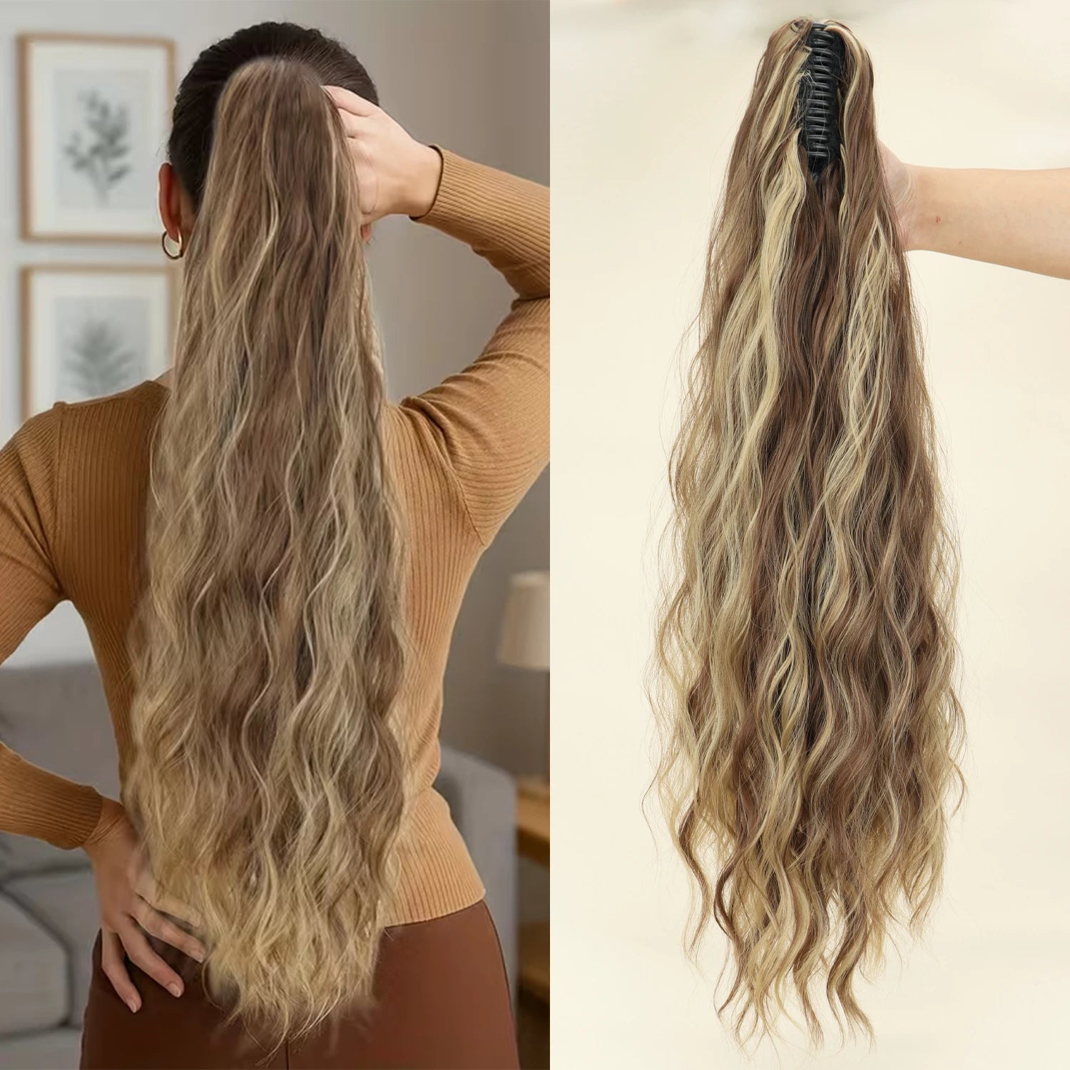 Coda Mollettone Riccia extension capelli voluminosi effetto naturale 70 cm