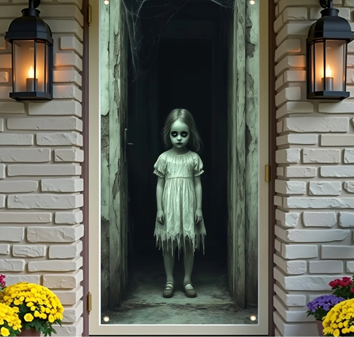 Banner porta Halloween con bambina fantasma — Dream Shop