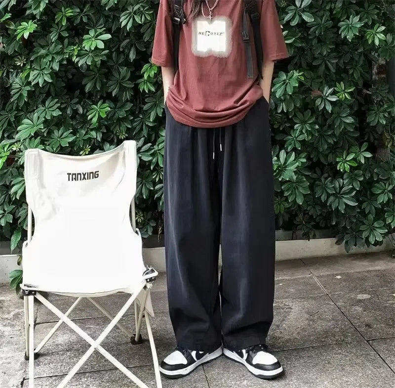 Pantaloni wide leg in denim morbido