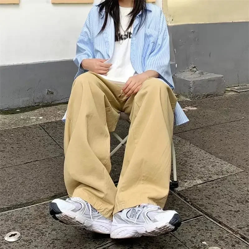 Pantaloni wide leg in denim morbido