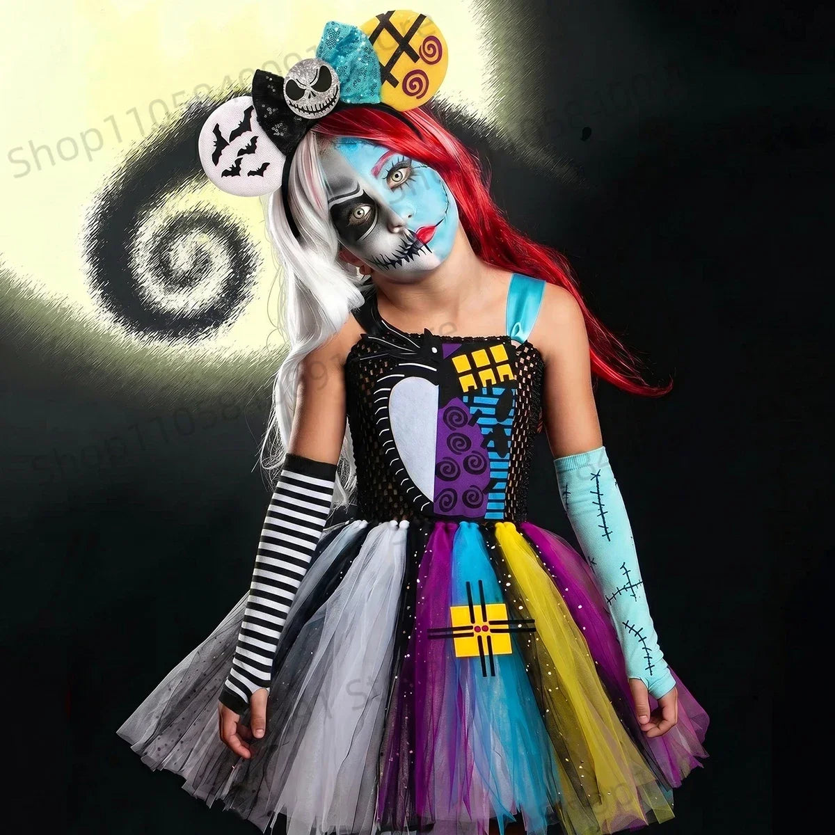 Costume bambola gotica colorata bambina Halloween — Dream Shop