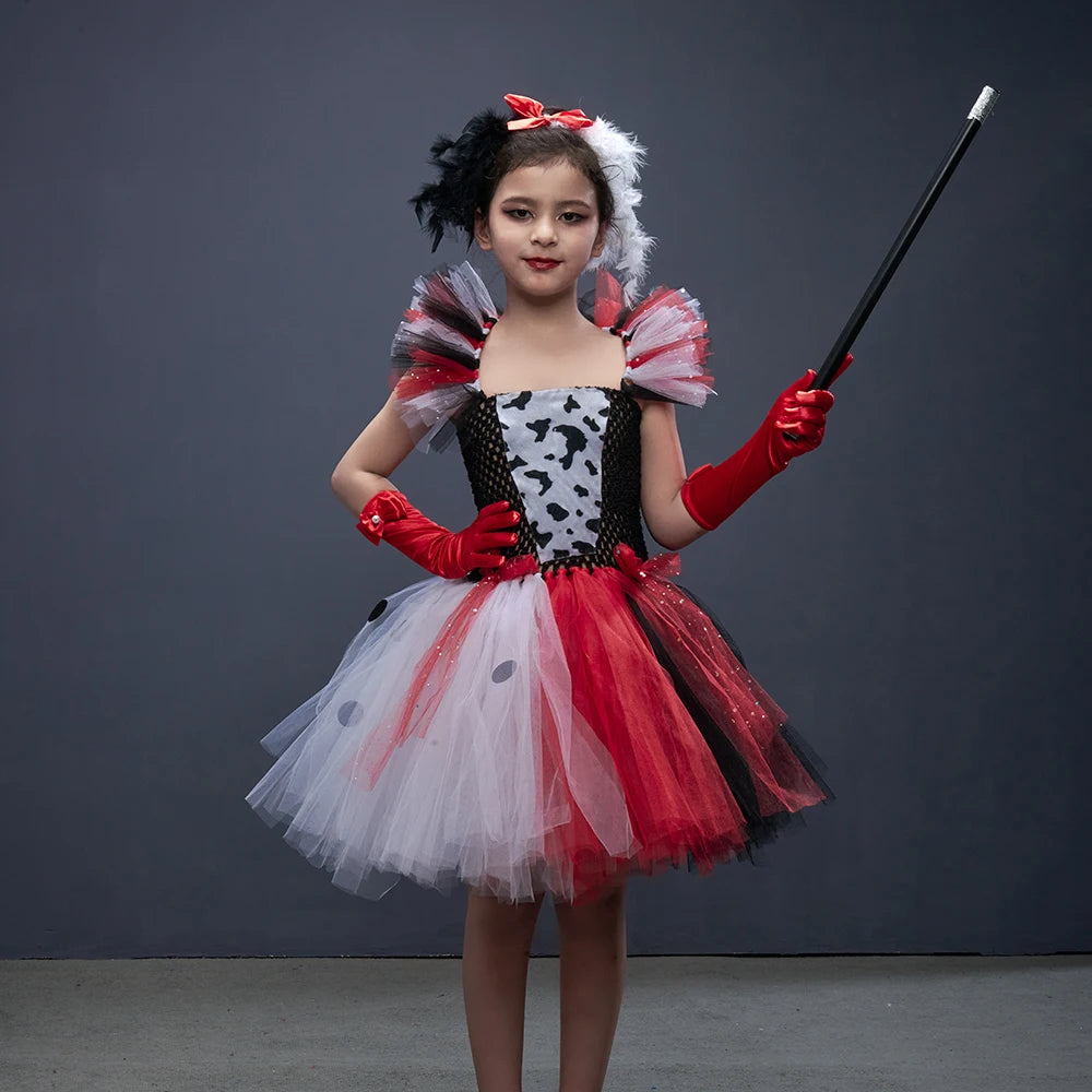 Costume dama dalmata bambina abito tutù glamour — Dream Shop