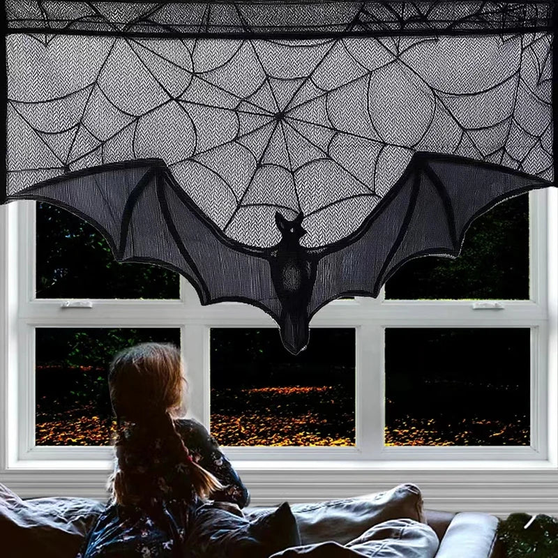 Copri mensola in pizzo nero effetto ragnatela — Dream Shop