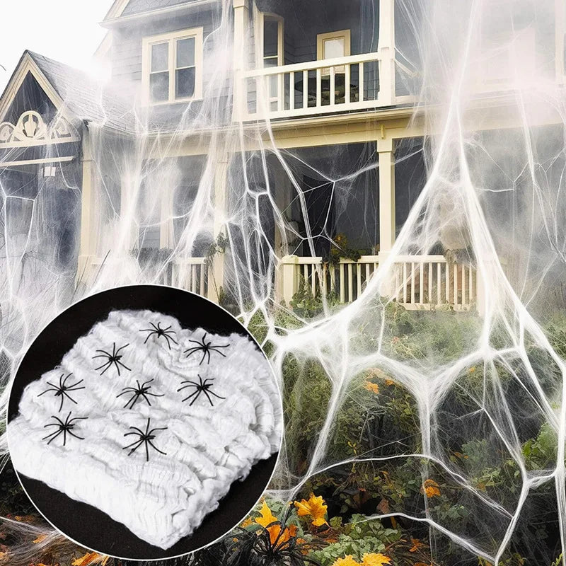 Ragnatela finta su facciata di casa Halloween — Dream Shop