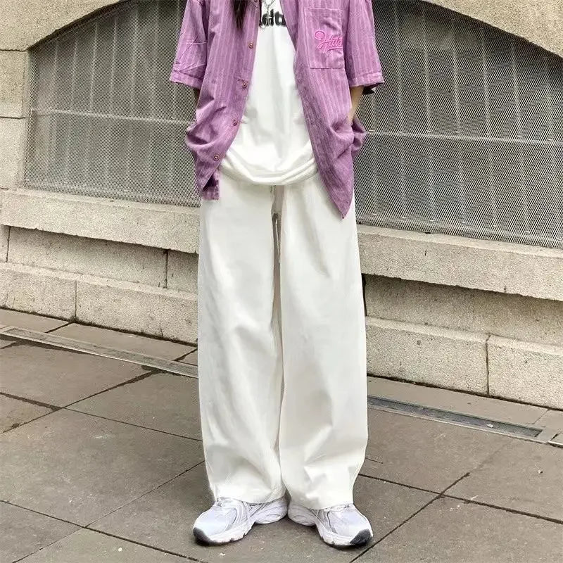 Pantaloni wide leg in denim morbido