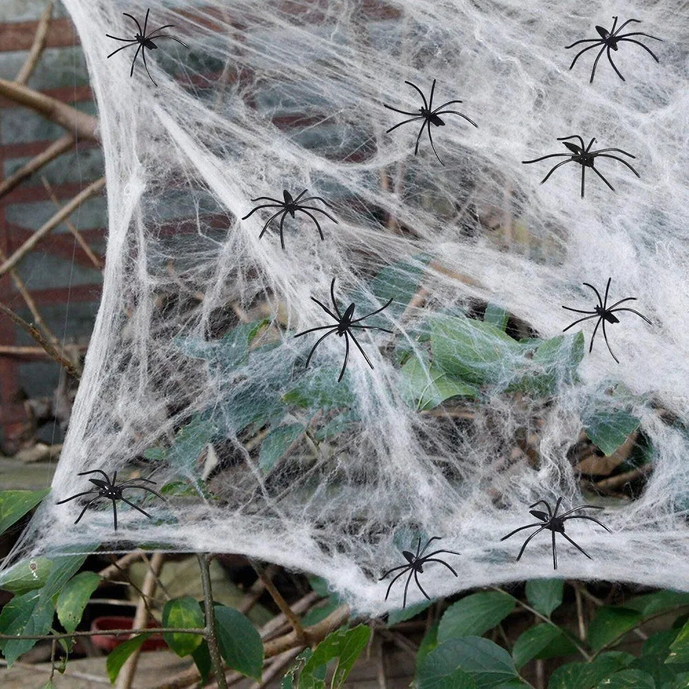 Ragnatela artificiale elastica con ragni Halloween — Dream Shop