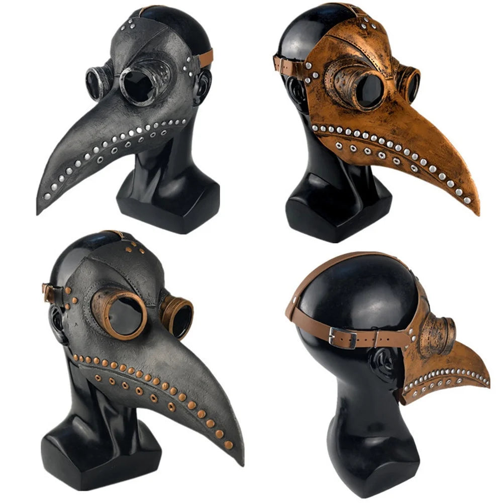 Maschera plague doctor argento con occhiali — Dream Shop