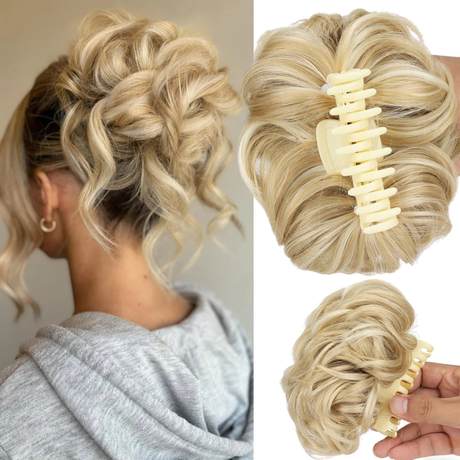 Chignon spettinato con mollettone extension capelli raccolto effetto messy naturale