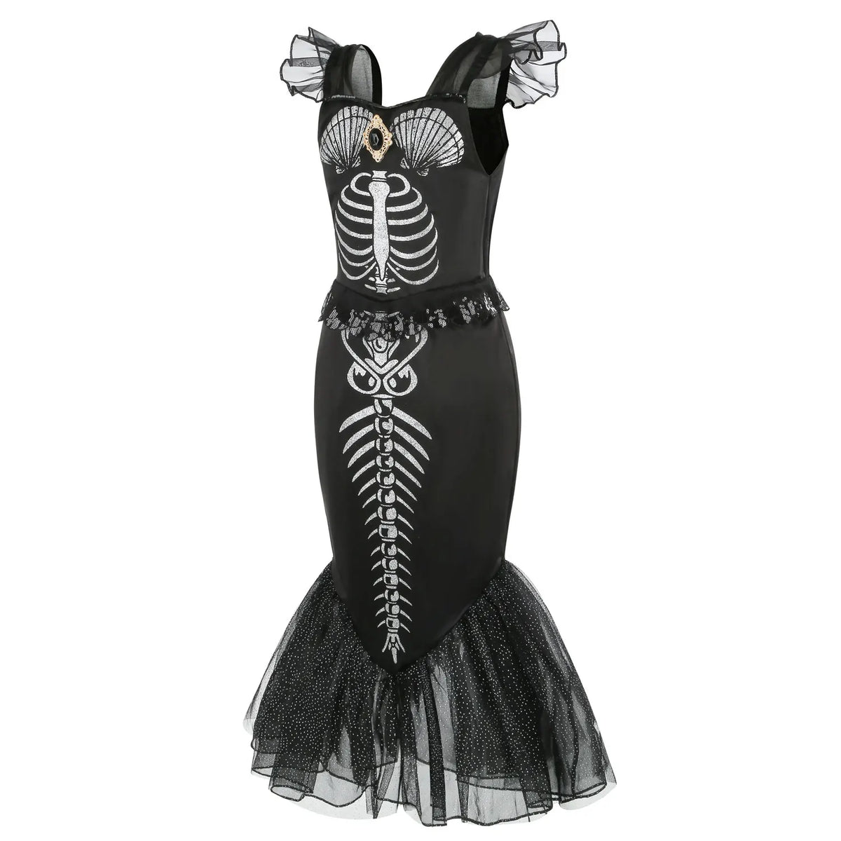 Vestito sirena scheletro Halloween vista intera — Dream Shop