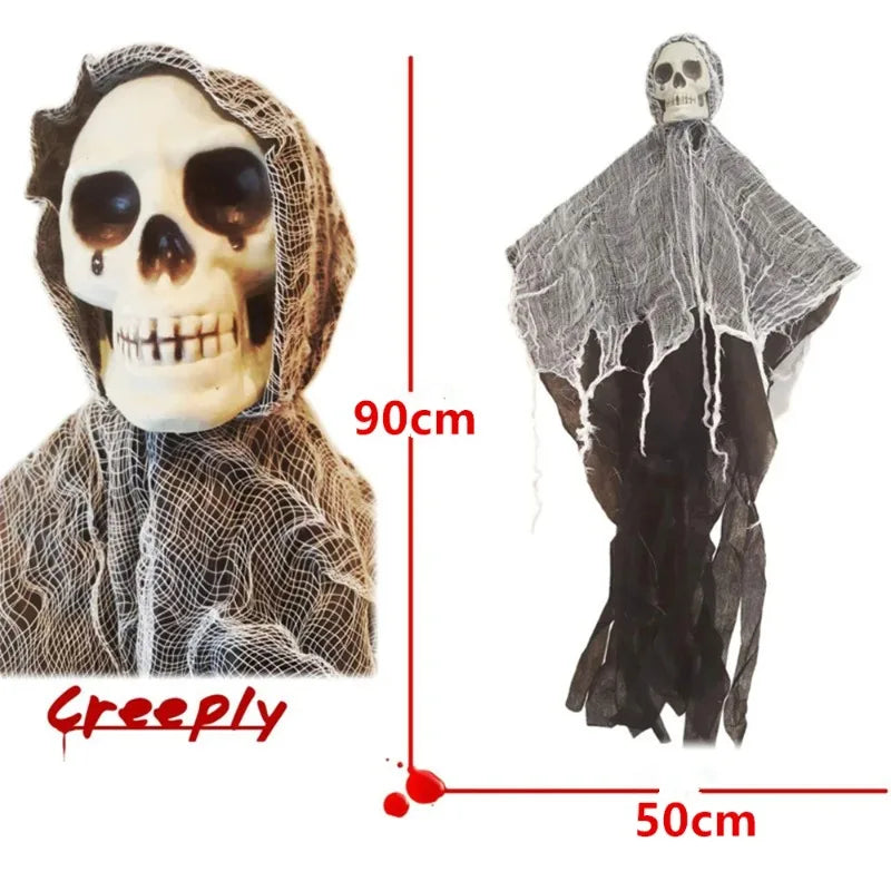 Teschio appendibile Halloween con drappo in juta — Dream Shop