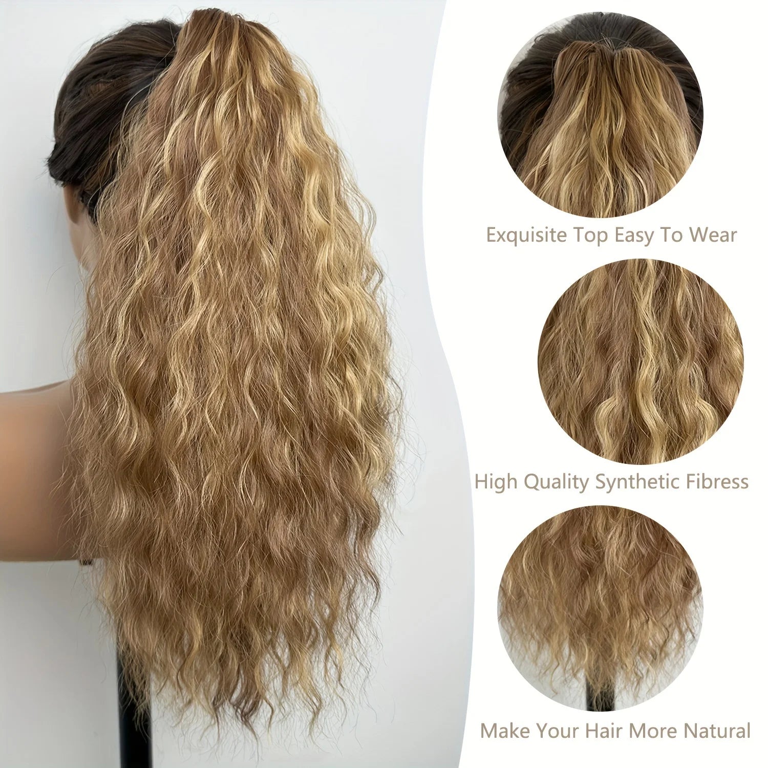 Coda Mollettone Riccia extension capelli voluminosi effetto naturale 45 cm