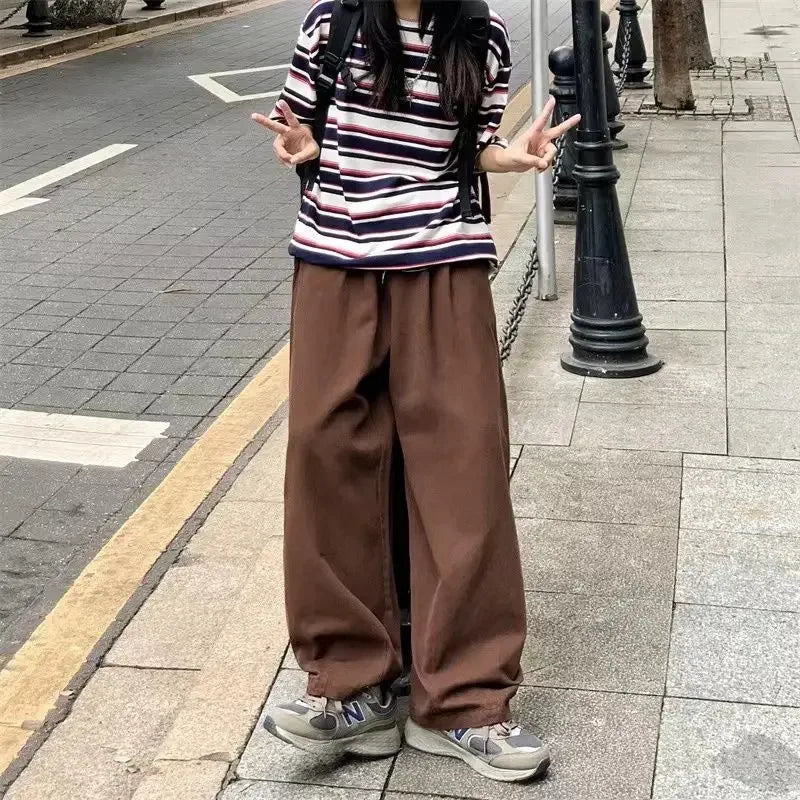 Pantaloni wide leg in denim morbido