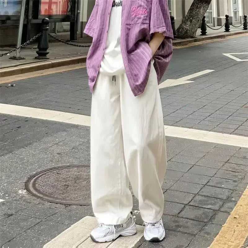 Pantaloni wide leg in denim morbido