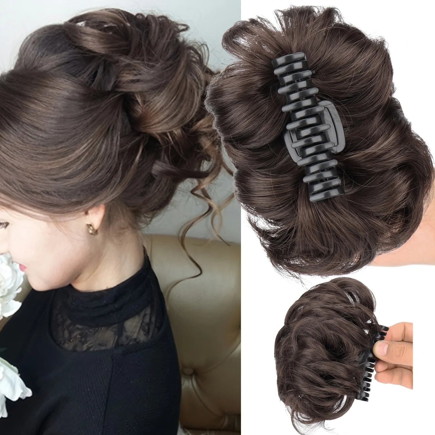 Chignon spettinato con mollettone extension capelli raccolto effetto messy naturale
