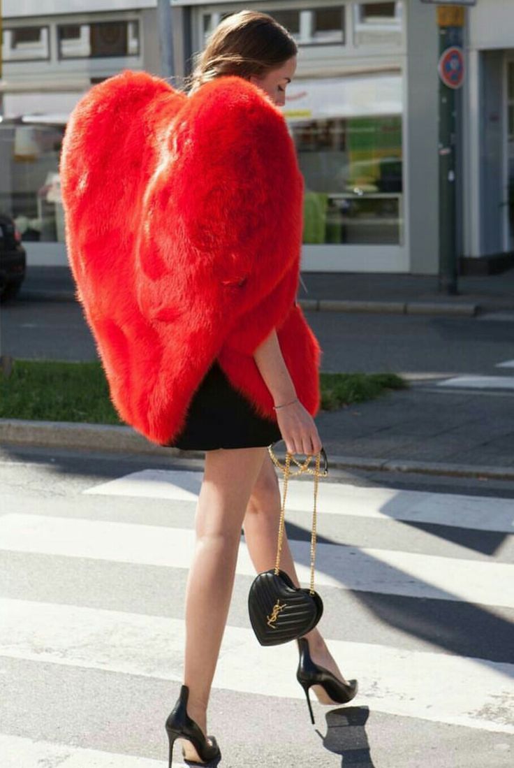 Red heart fur