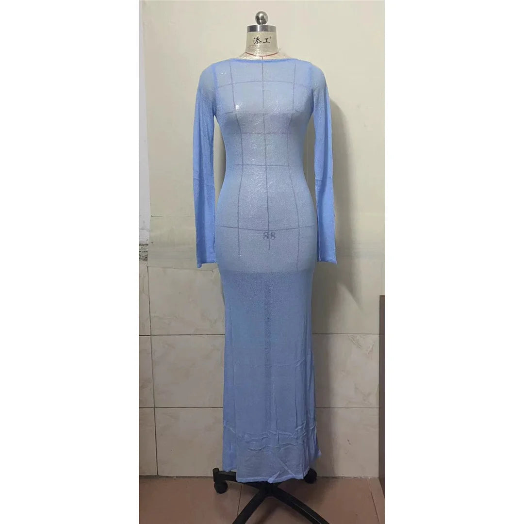Abito copricostume traforato Lovpi — azzurro lungo | Dream Shop