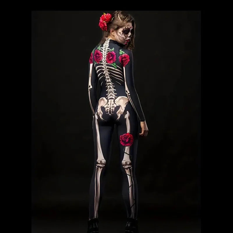 Tuta donna Dolce Muerte Halloween vista posteriore su modella — Dream Shop
