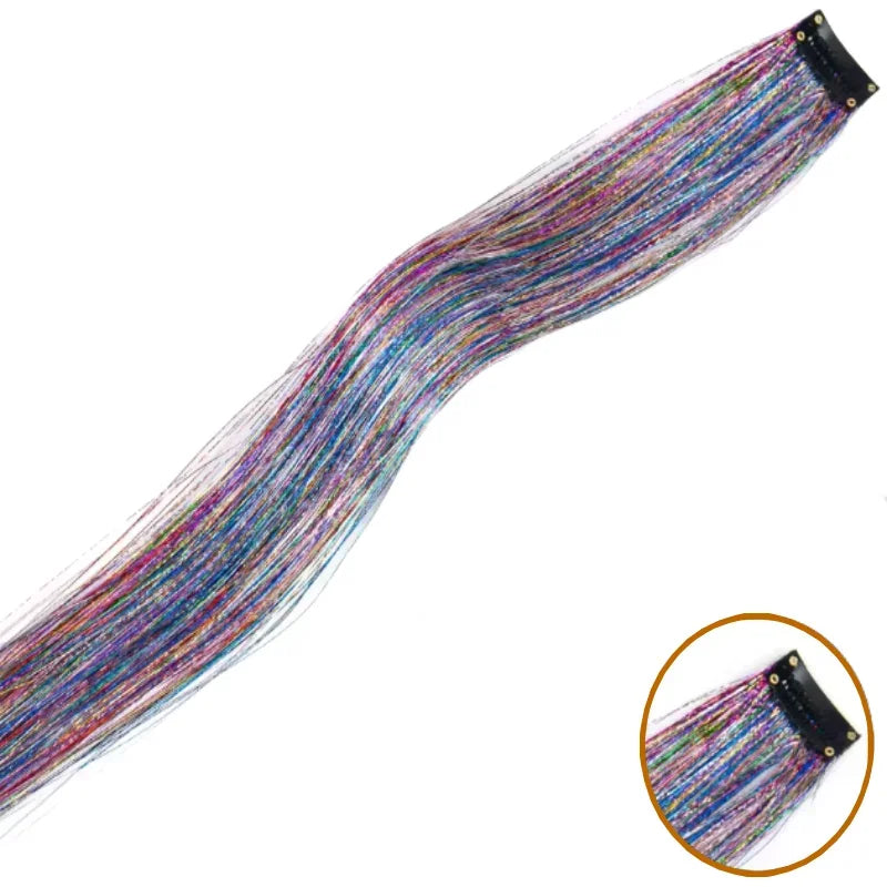 Extension Glitter-Star con 12 clip effetto luce per capelli