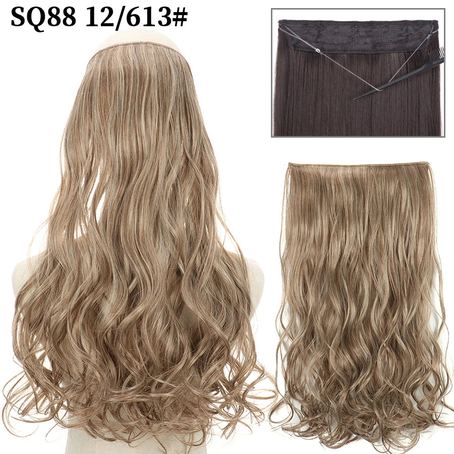 Wavy clip-in hair extension 12-613 Blonde platinum highlights | Dream Shop